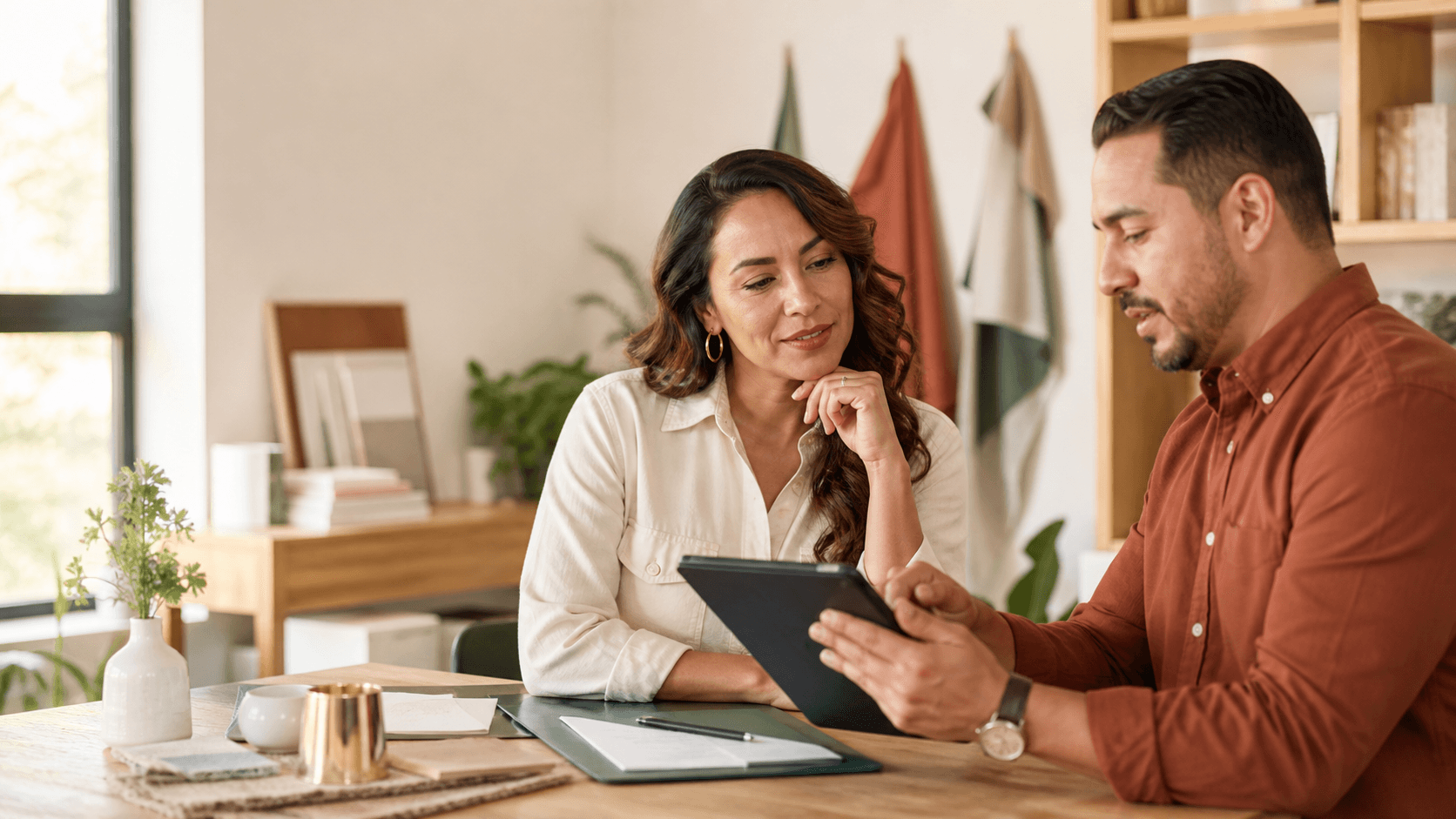 Empresaria recibiendo orientación financiera personalizada en español